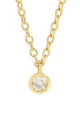 small round brilliant cut gold baby necklace